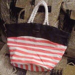 4/$60 Large Victoria's Secret Striped Tote Bag